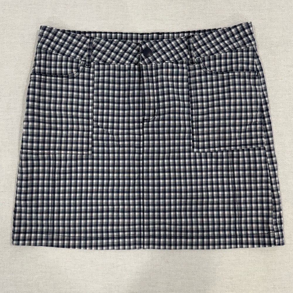 Lee Straight Fit Navy and White Gingham Sport Skirt Womens 12 M